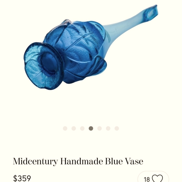 Viking - Rare - Charcoal Blue Leaf 13"H Swung Vase - Picture 5 of 8